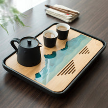 Load image into Gallery viewer, TANGPIN plastics and bamboo tea trays tea table handmade serving tray kung fu tea accessories
