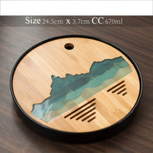 Load image into Gallery viewer, TANGPIN plastics and bamboo tea trays tea table handmade serving tray kung fu tea accessories
