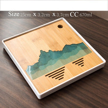 Load image into Gallery viewer, TANGPIN plastics and bamboo tea trays tea table handmade serving tray kung fu tea accessories
