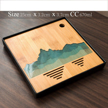 Load image into Gallery viewer, TANGPIN plastics and bamboo tea trays tea table handmade serving tray kung fu tea accessories
