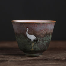 Load image into Gallery viewer, Rui Ching Cheung Crane Tea Cup Handmade Stoneware Kiln Baked Retro Teacup Personal Master Cup Cup Teacups Tea
