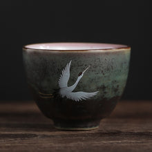 Load image into Gallery viewer, Rui Ching Cheung Crane Tea Cup Handmade Stoneware Kiln Baked Retro Teacup Personal Master Cup Cup Teacups Tea

