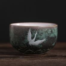 Load image into Gallery viewer, Rui Ching Cheung Crane Tea Cup Handmade Stoneware Kiln Baked Retro Teacup Personal Master Cup Cup Teacups Tea
